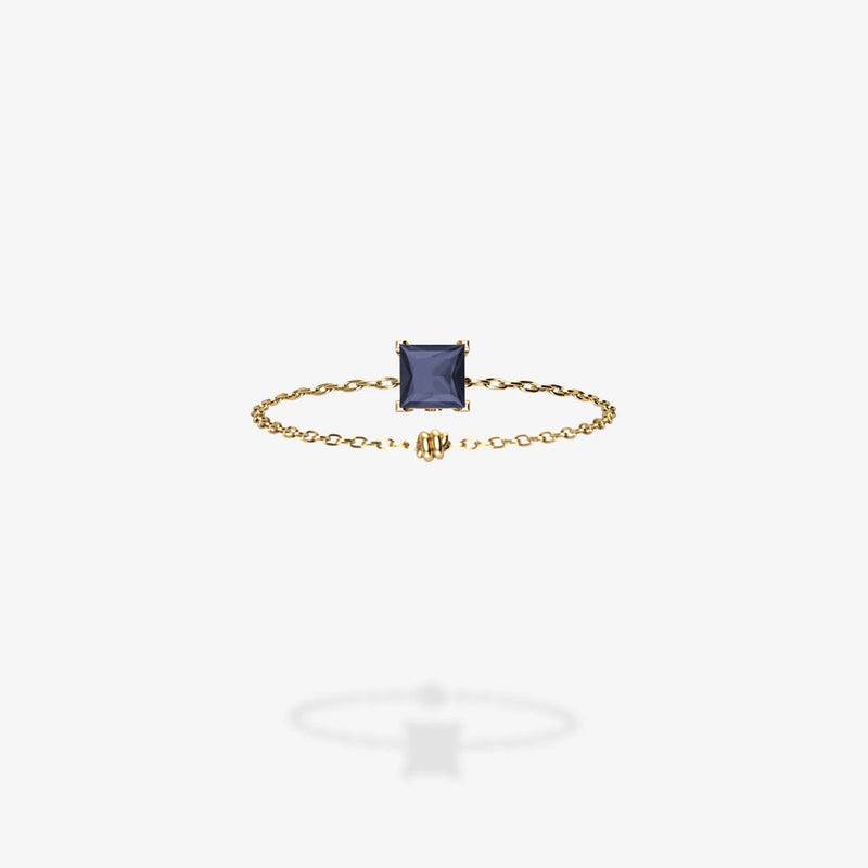 Cattina Ring -  Square Grey Blue Spinel (STOCK US)