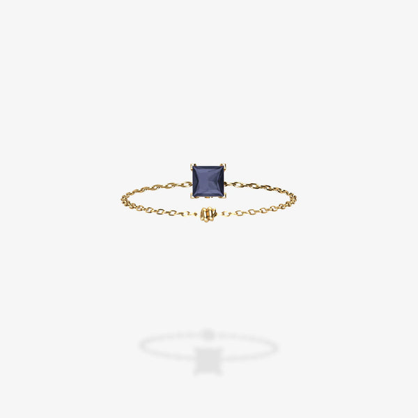 Cattina Ring -  Square Grey Blue Spinel (STOCK US)