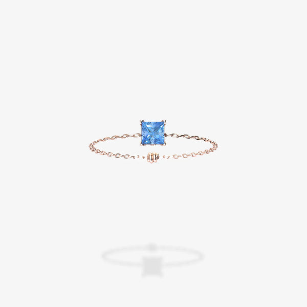 Cattina Ring - Square Light Blue Sapphire (STOCK US)