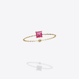 Cattina Ring - Square Padparascha Sapphire (STOCK US)