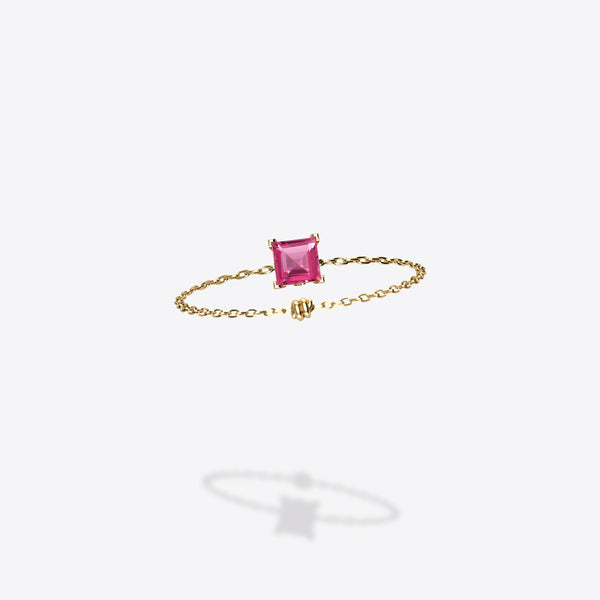 Cattina Ring - Square Padparascha Sapphire (STOCK US)