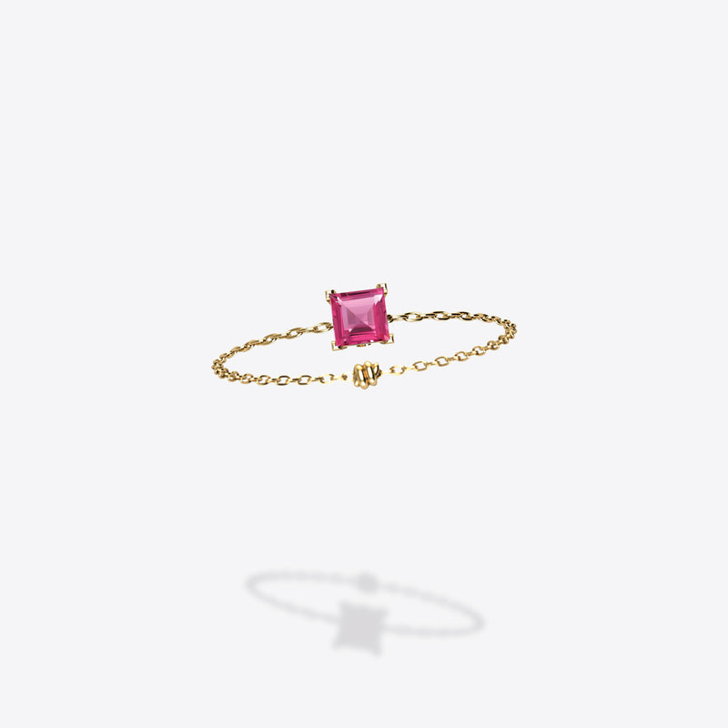 Cattina Ring - Square Padparascha Sapphire (STOCK US)