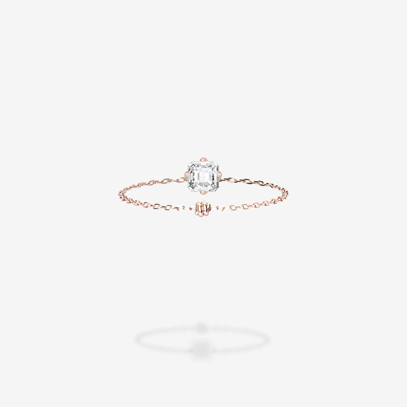 18K Rose Gold-Asscher