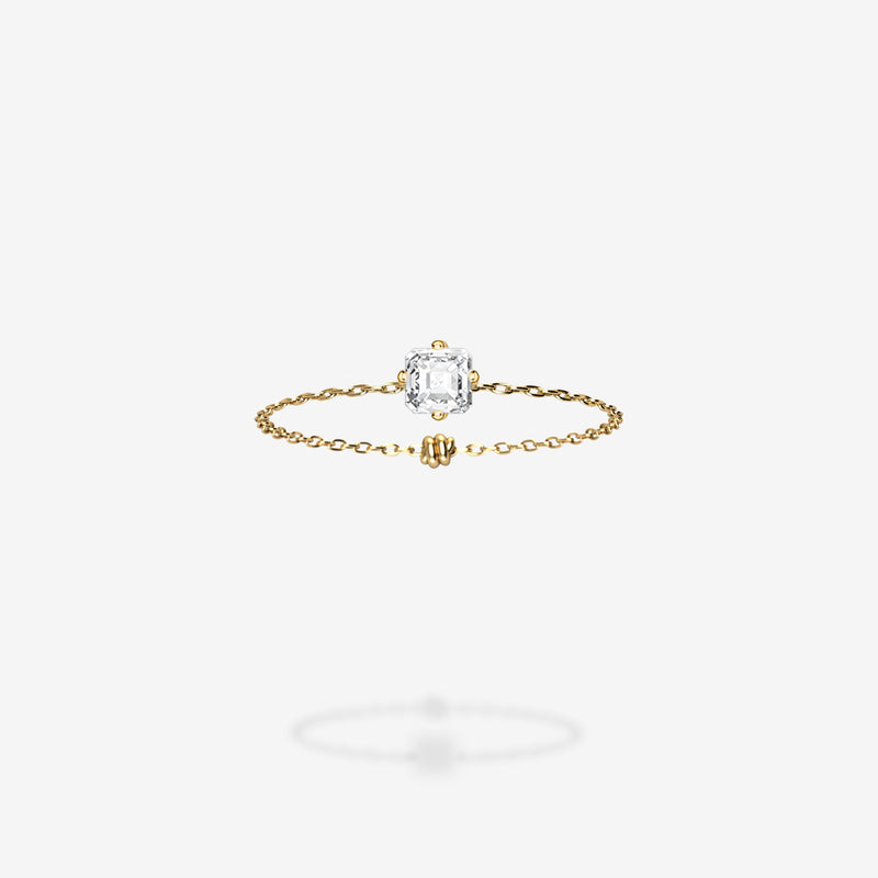 18K Yellow Gold-Asscher