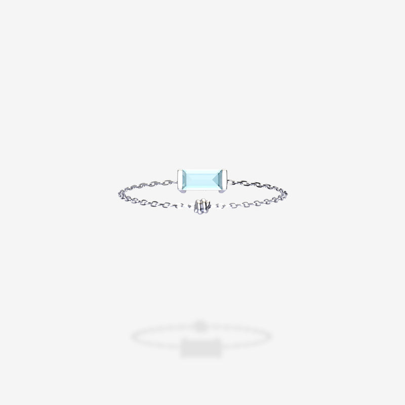18K White Gold-Baguette