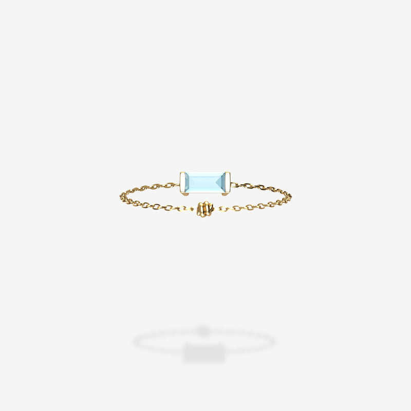 18K Yellow Gold-Baguette