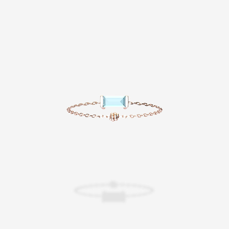18K Rose Gold-Baguette