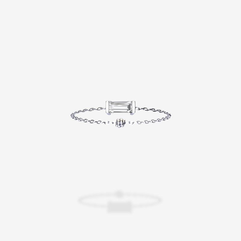 18K White Gold-Baguette