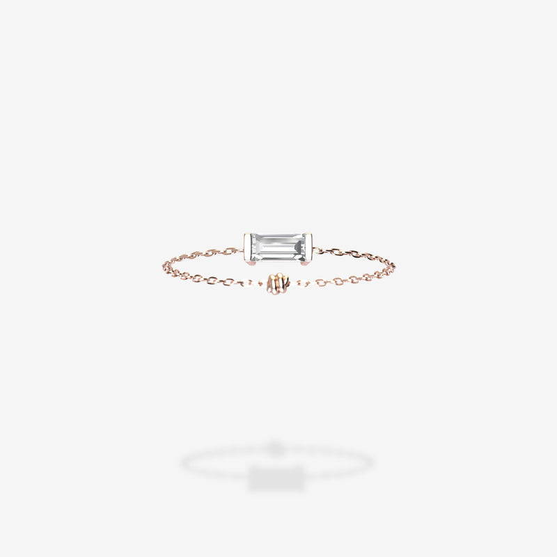 18K Rose Gold-Baguette