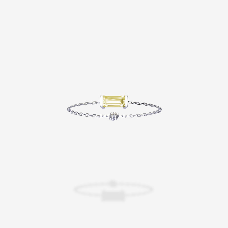 18K White Gold-Baguette