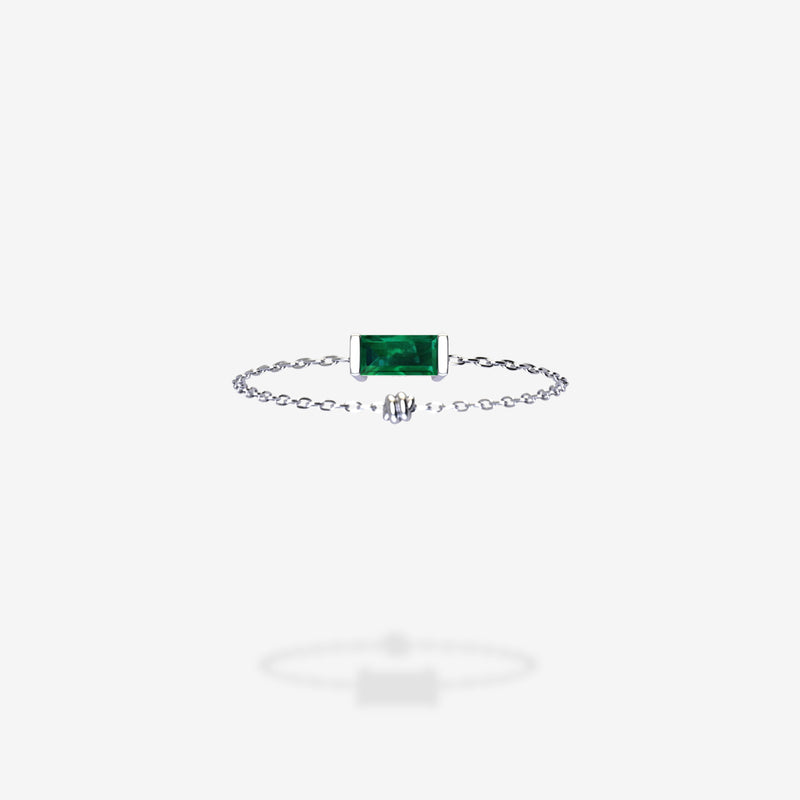 18K White Gold-Baguette