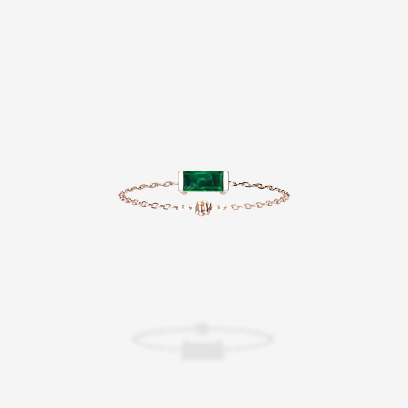 18K Rose Gold-Baguette