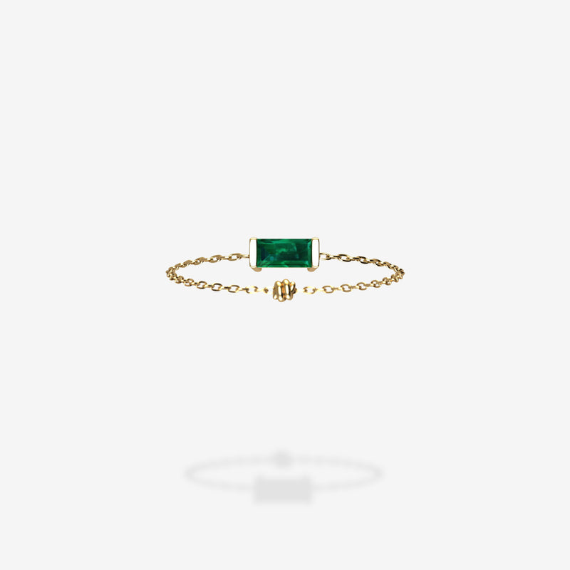 18K Yellow Gold-Baguette