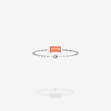 18K White Gold-Baguette