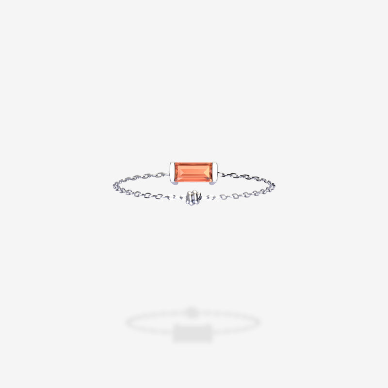 18K White Gold-Baguette
