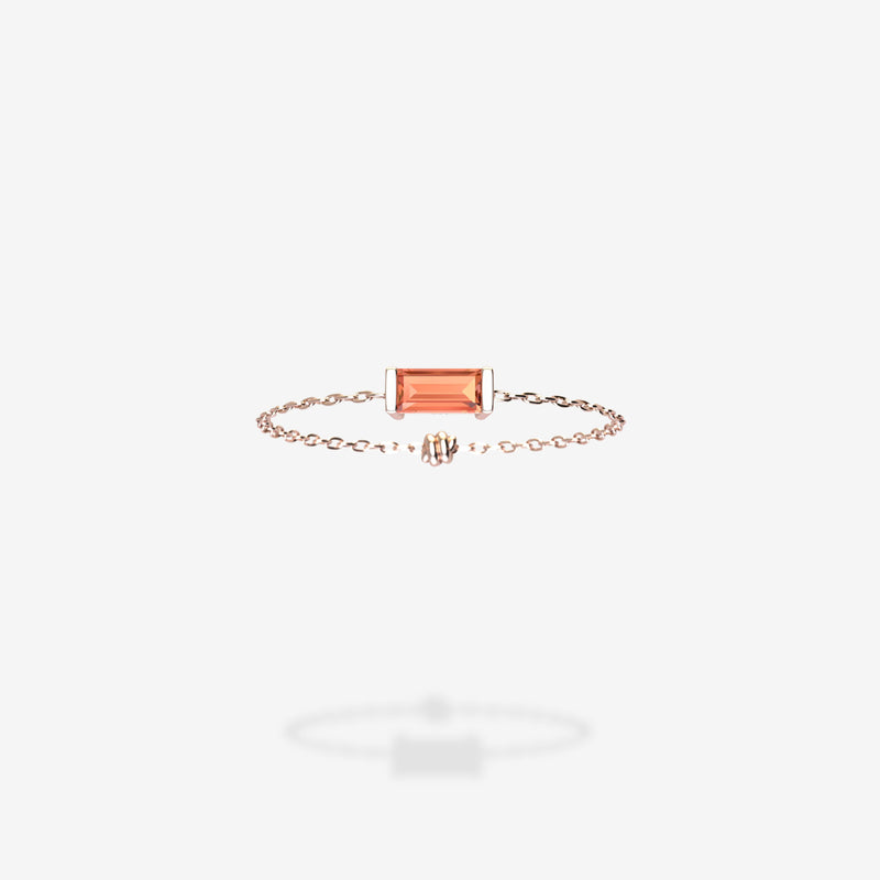 18K Rose Gold-Baguette