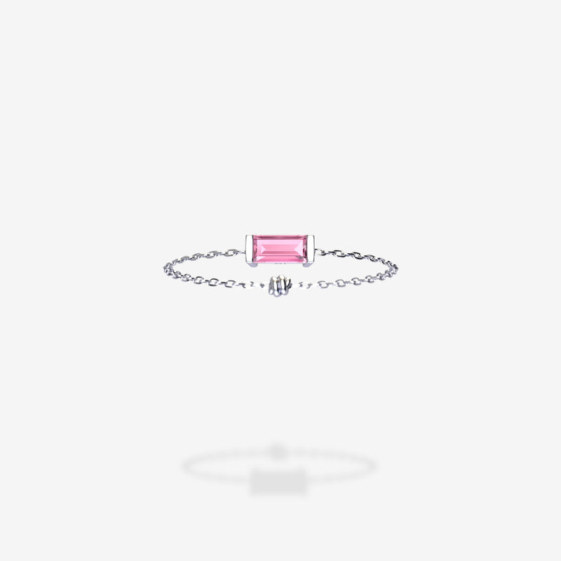 18K White Gold-Baguette