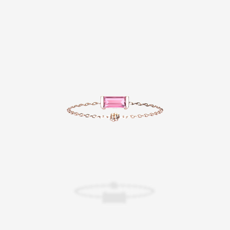 18K Rose Gold-Baguette