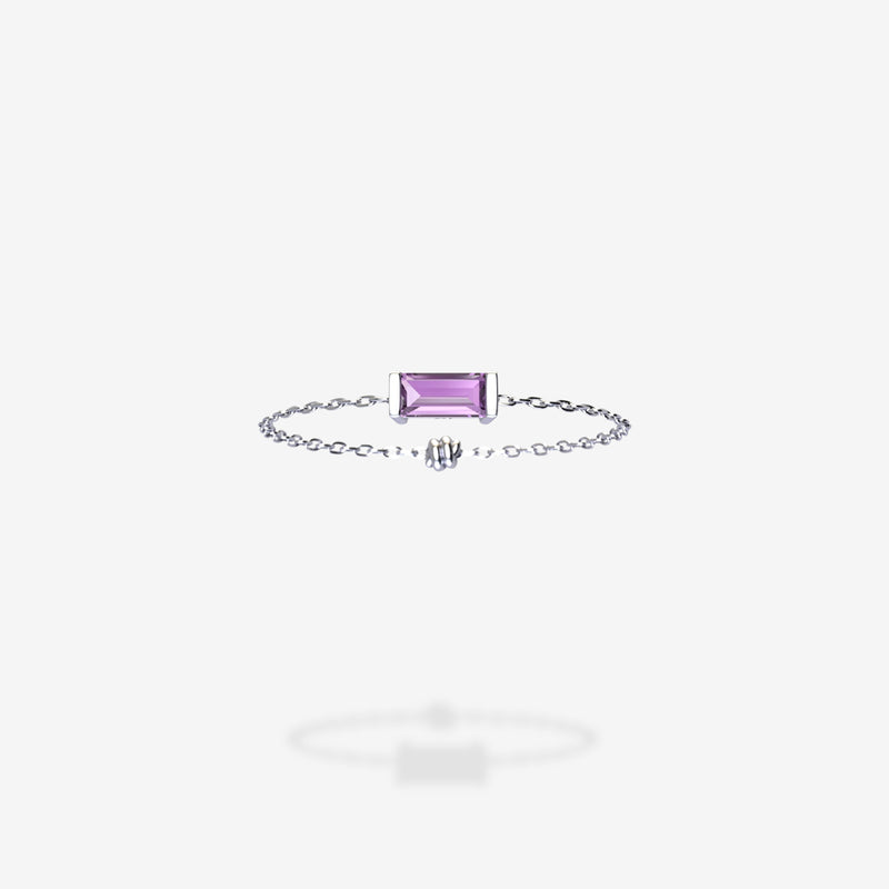 18K White Gold-Baguette