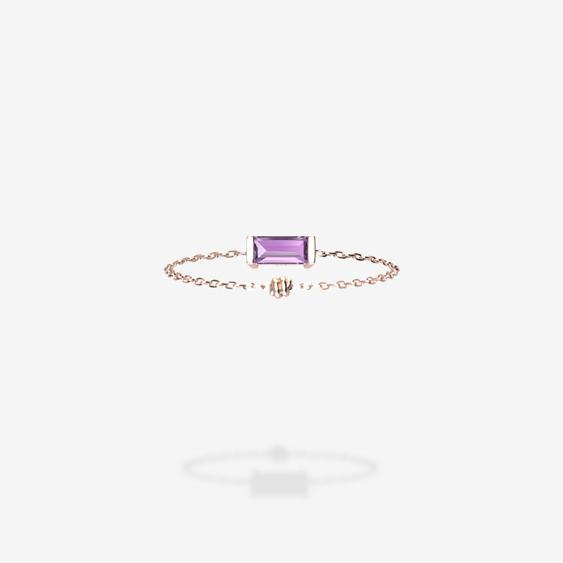 18K Rose Gold-Baguette