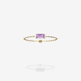 18K Yellow Gold-Baguette
