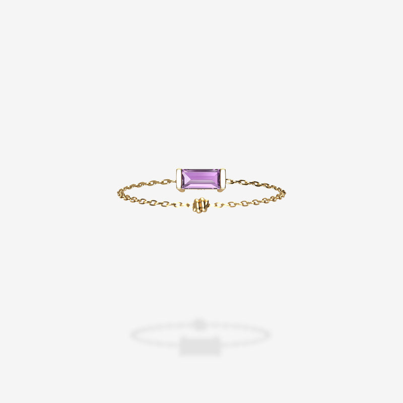 18K Yellow Gold-Baguette