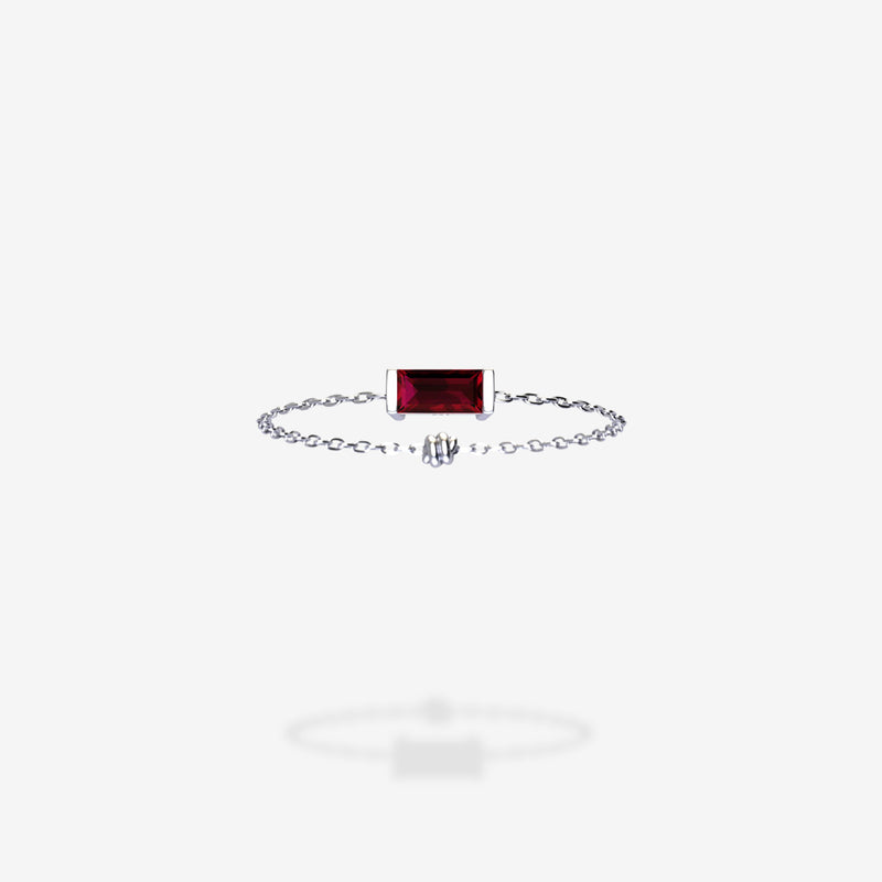 18K White Gold-Baguette