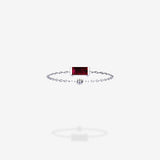 18K White Gold-Baguette