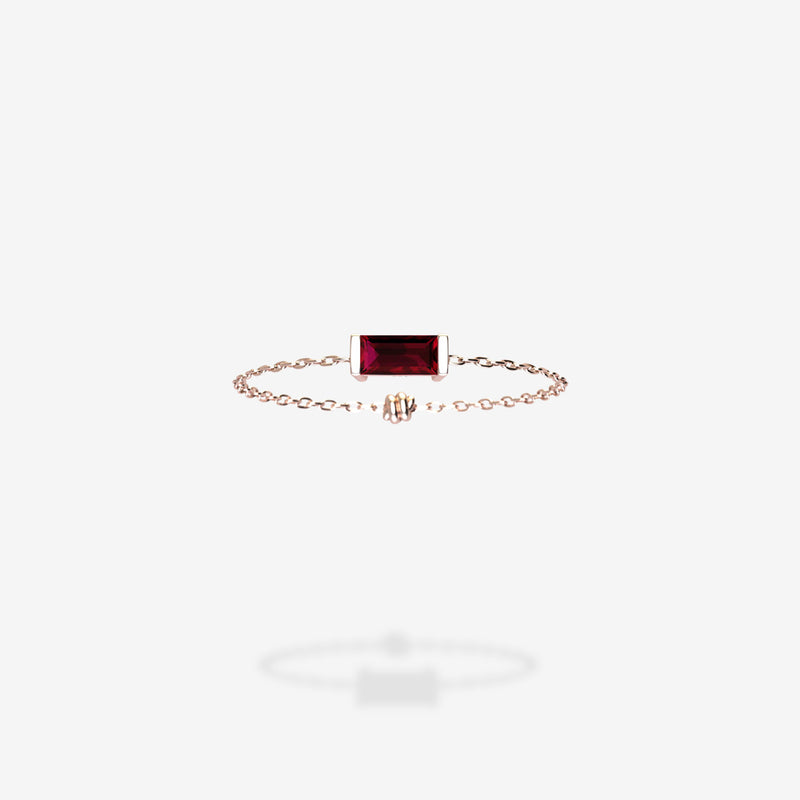 18K Rose Gold-Baguette