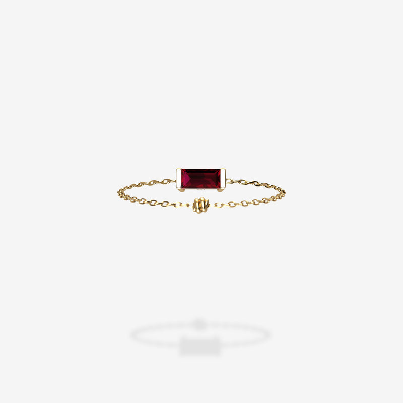 18K Yellow Gold-Baguette