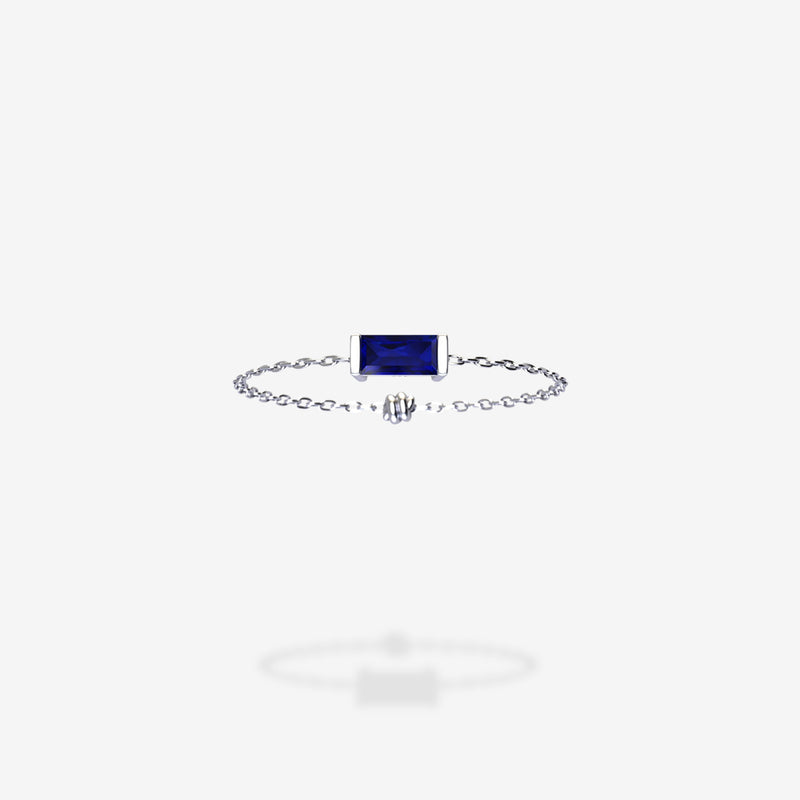 18K White Gold-Baguette