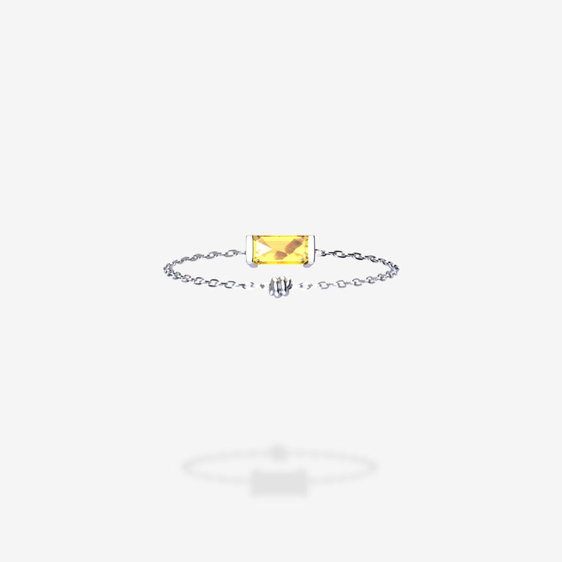 18K White Gold-Baguette