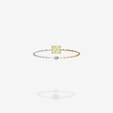 18K White Gold & Yellow Gold-Cushion