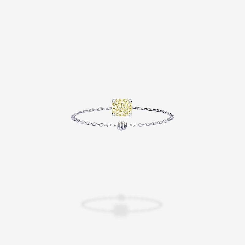 18K White Gold-Cushion