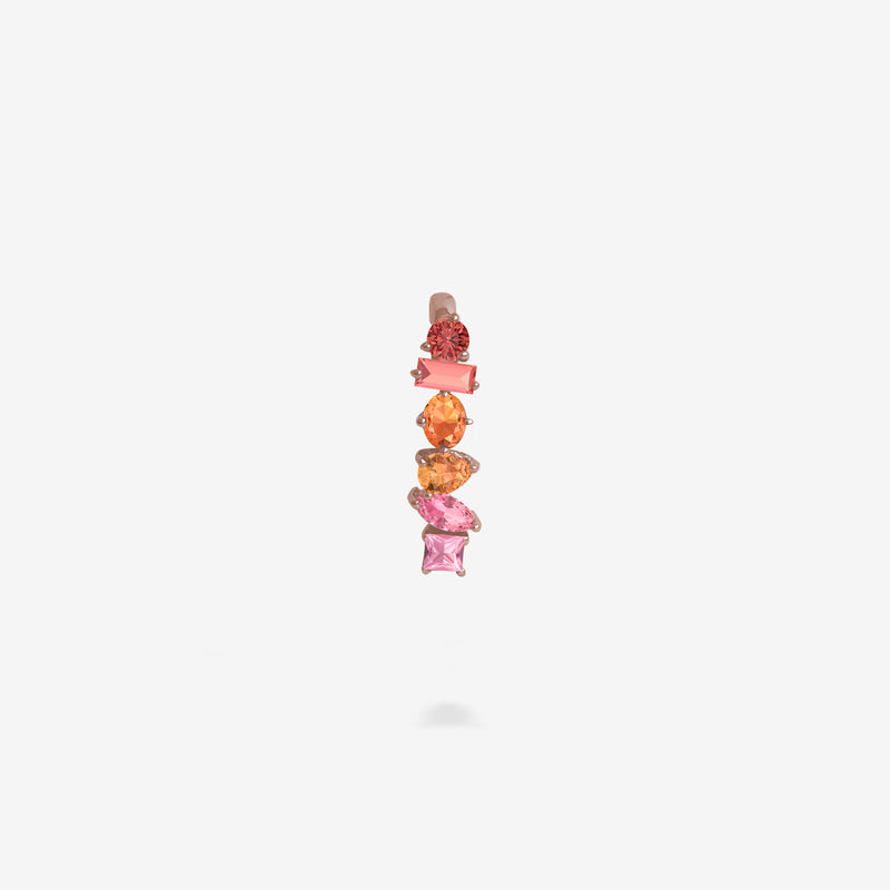 18K Rose Gold-Orange to Pink Sapphires