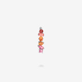 18K White Gold-Orange to Pink Sapphires