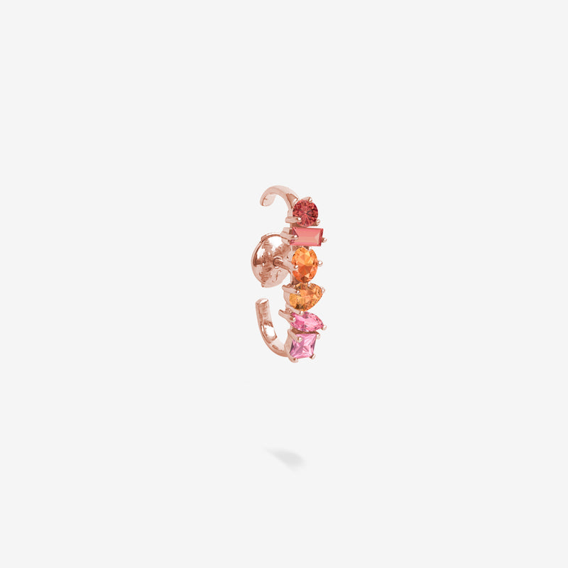 18K Rose Gold-Orange to Pink Sapphires