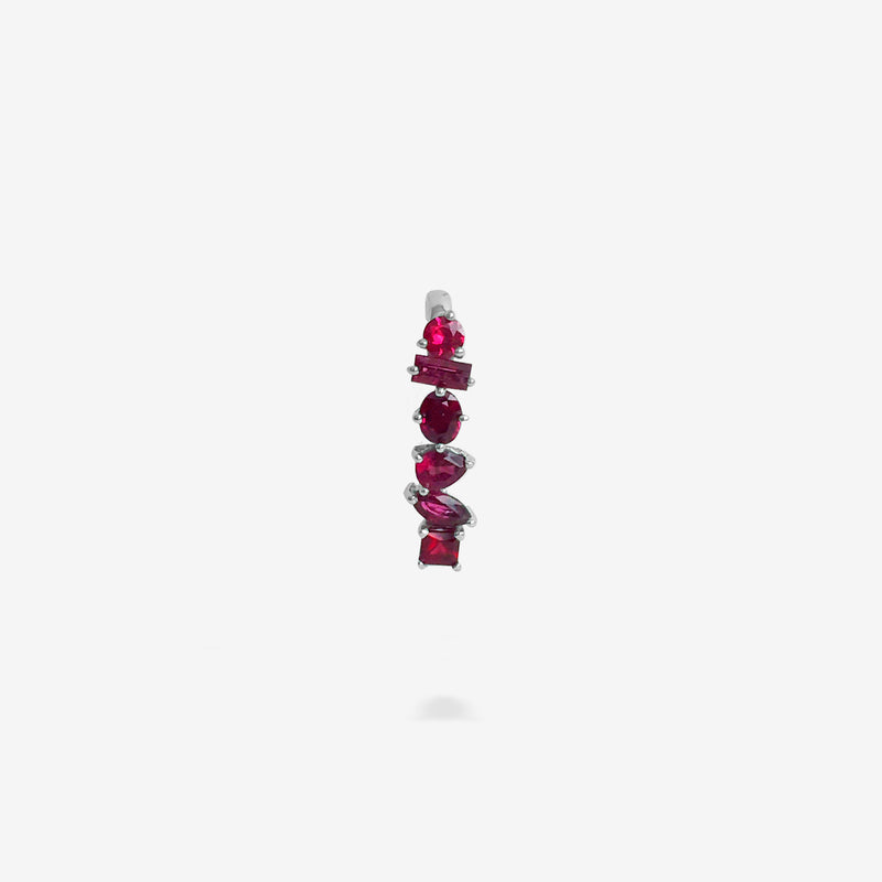 18K White Gold-Rubies