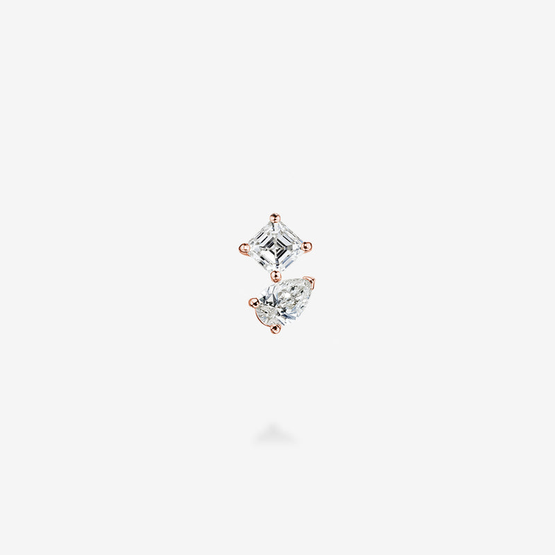 18K Rose Gold-Asscher & Pear