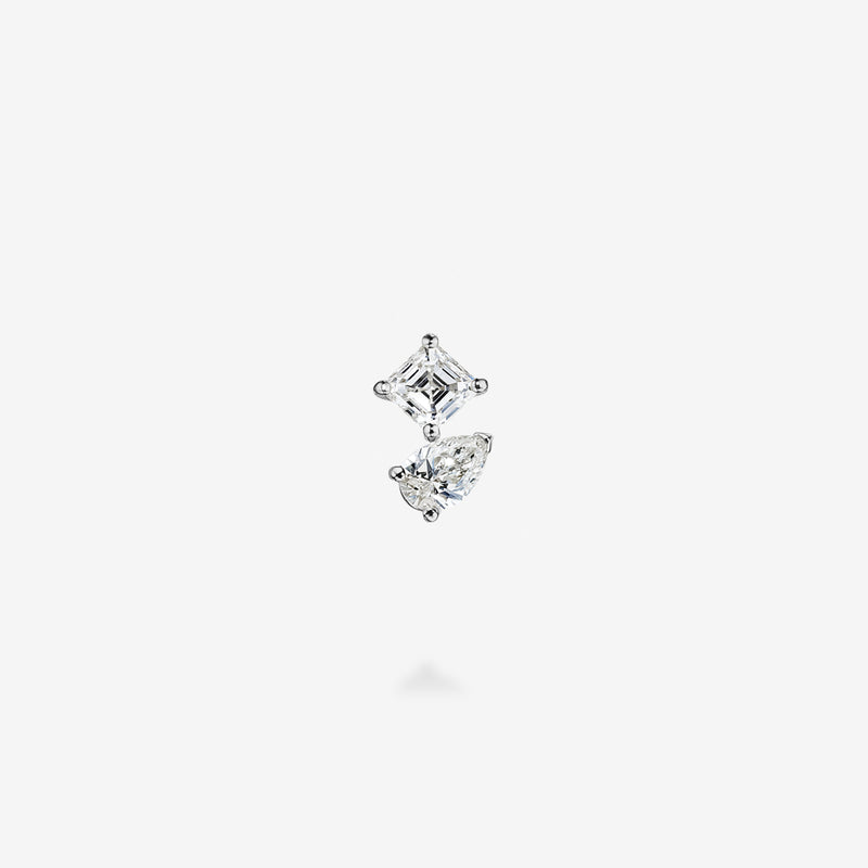 18K White Gold-Asscher & Pear