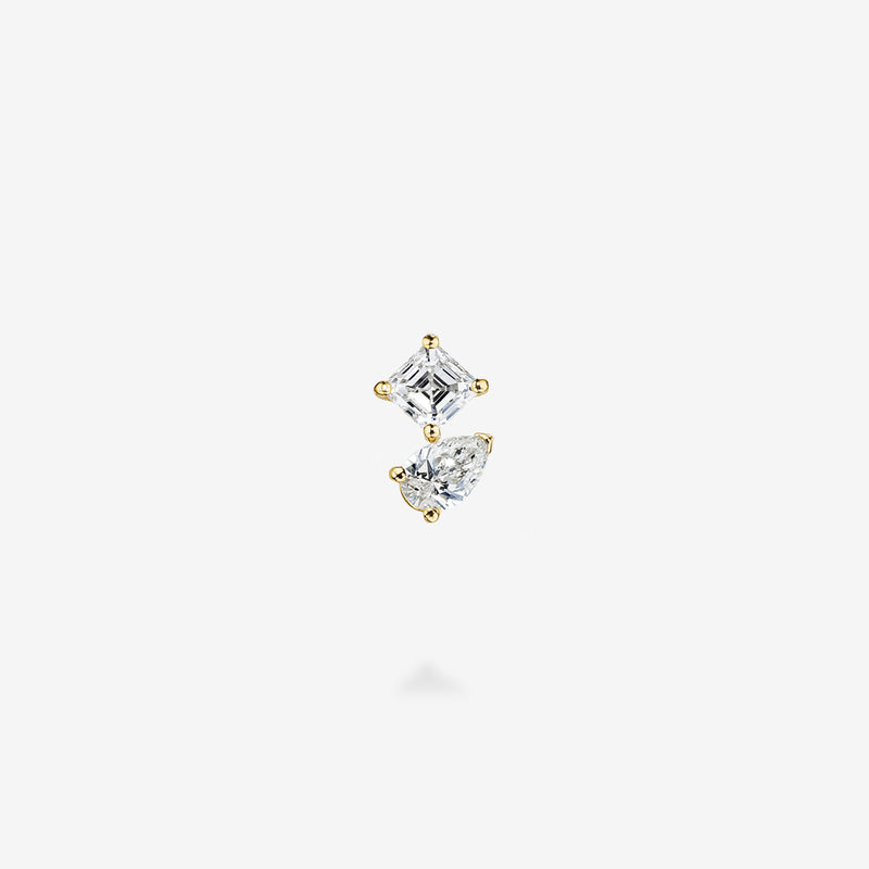 18K Yellow Gold-Asscher & Pear