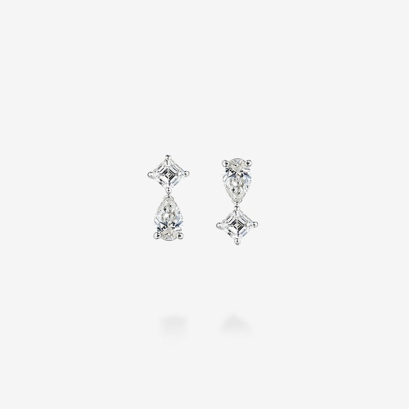 18K White Gold-Asscher & Pears
