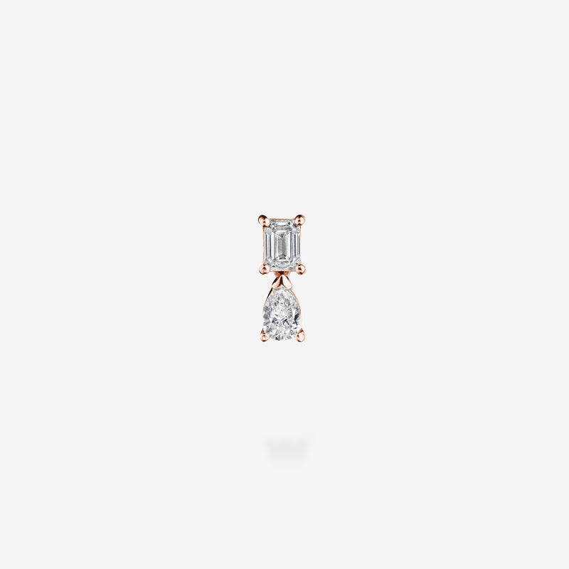 18K Rose Gold-Emerald & Pear