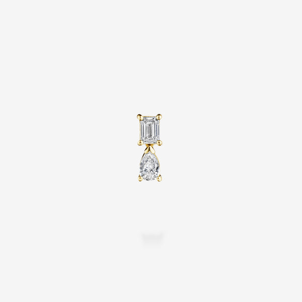 18K Yellow Gold-Emerald & Pear