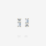 18K Yellow Gold-Emerald Cut & Round