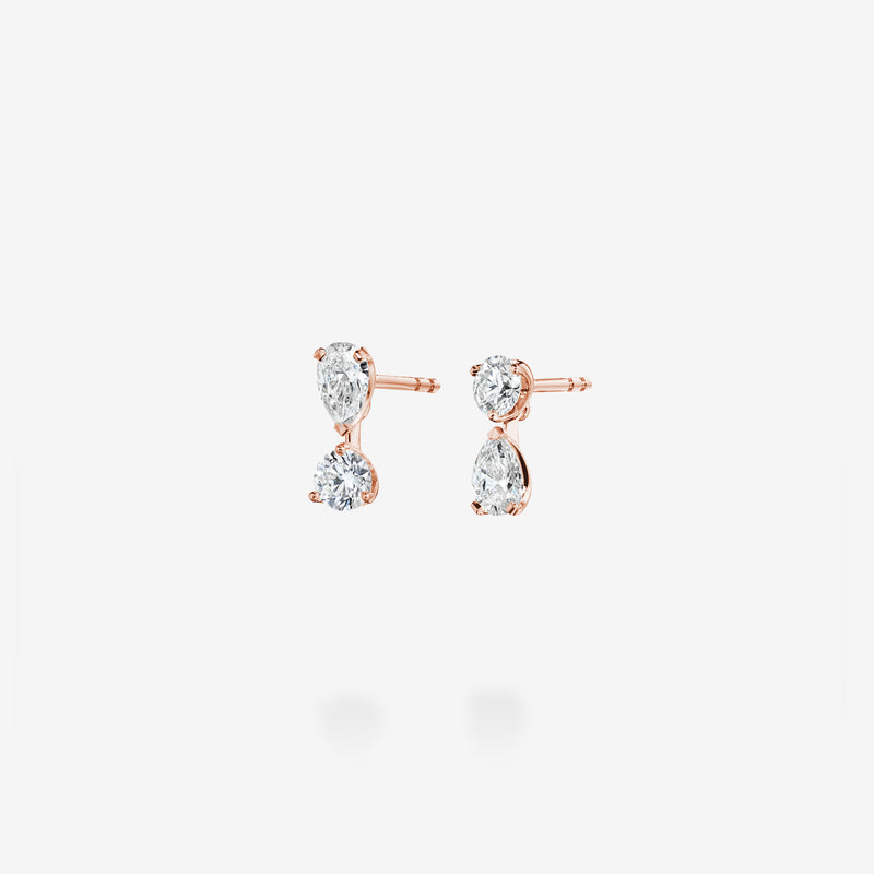 18K Rose Gold-Round & Pear