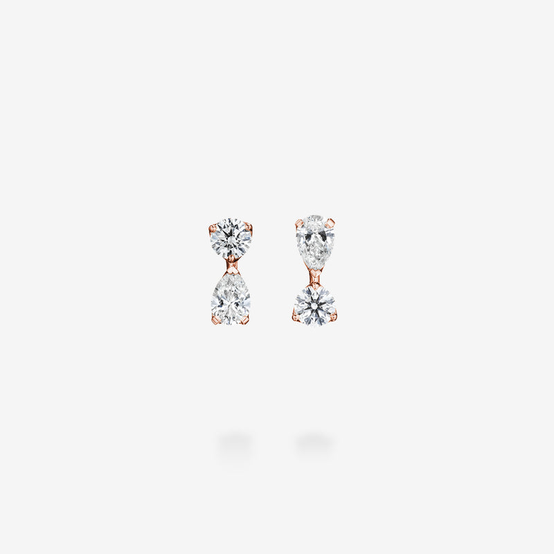 18K Rose Gold-Round & Pear