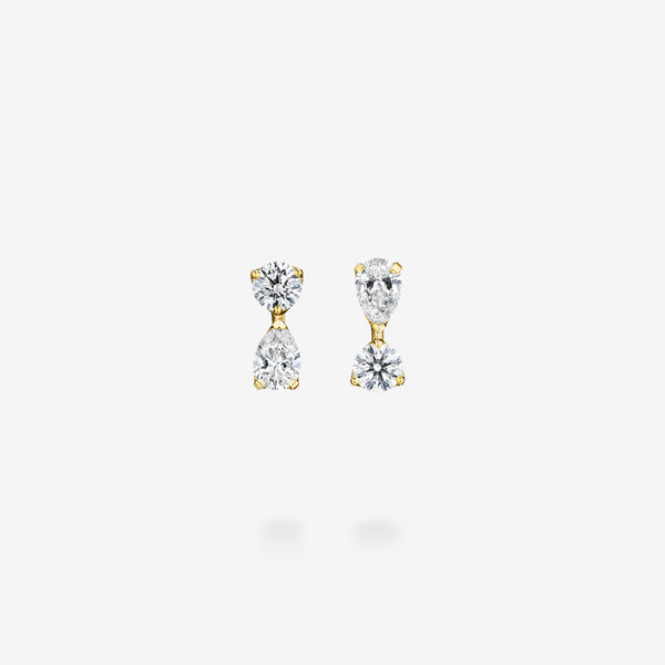 18K Yellow Gold-Round & Pear