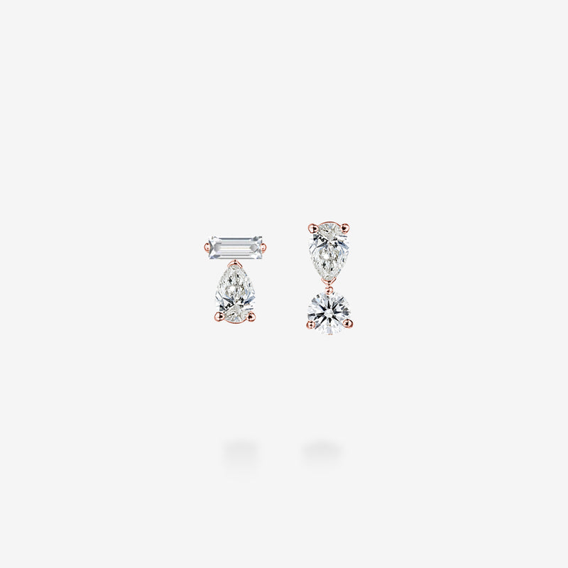 18K Rose Gold-with Baguette