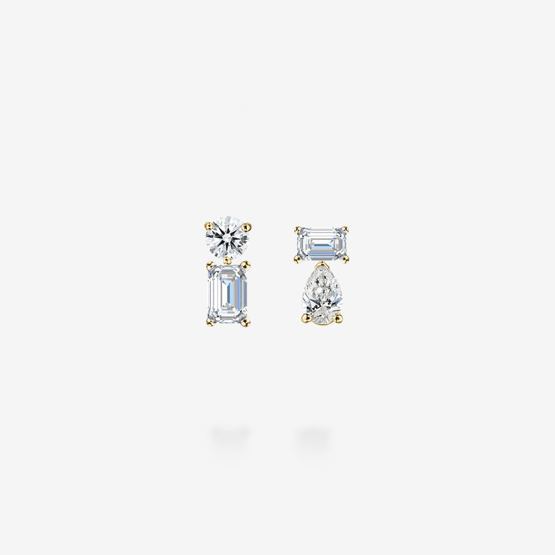 18K Yellow Gold-with Emerald Cut